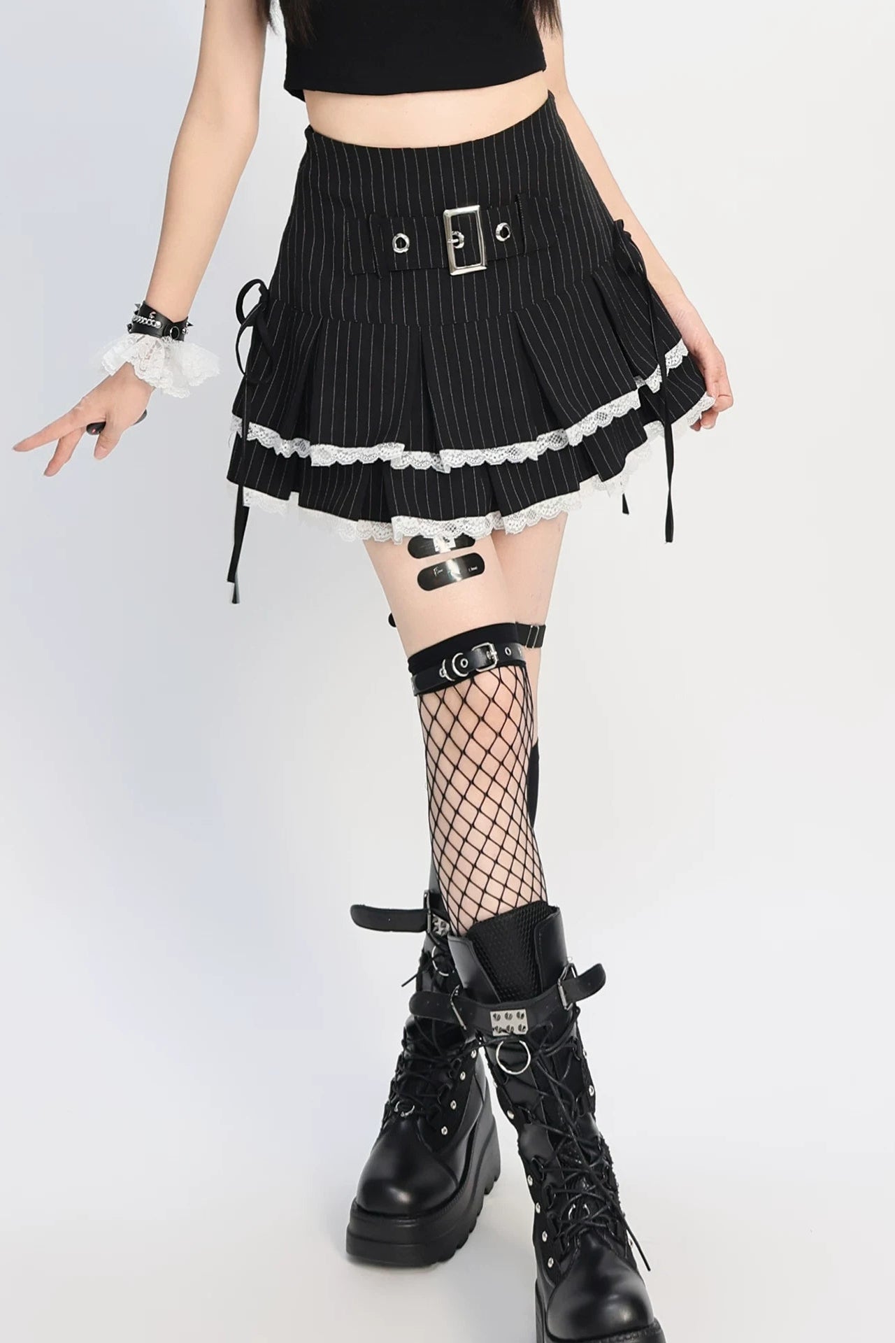 Dark Sweet Lace-Up Skirt