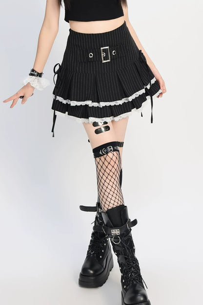 Dark Sweet Lace-Up Skirt