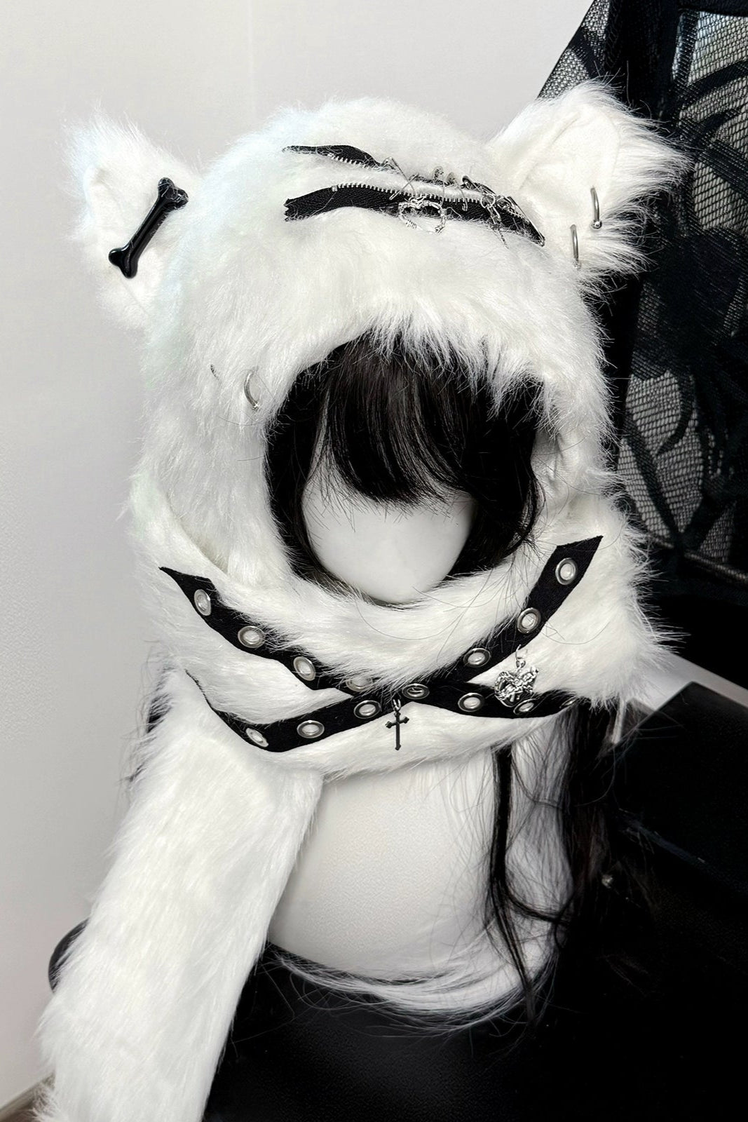 Dark Fur Cat Ear Hat