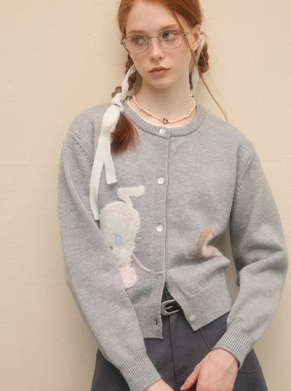 Round Neck Vintage Cat Sweater