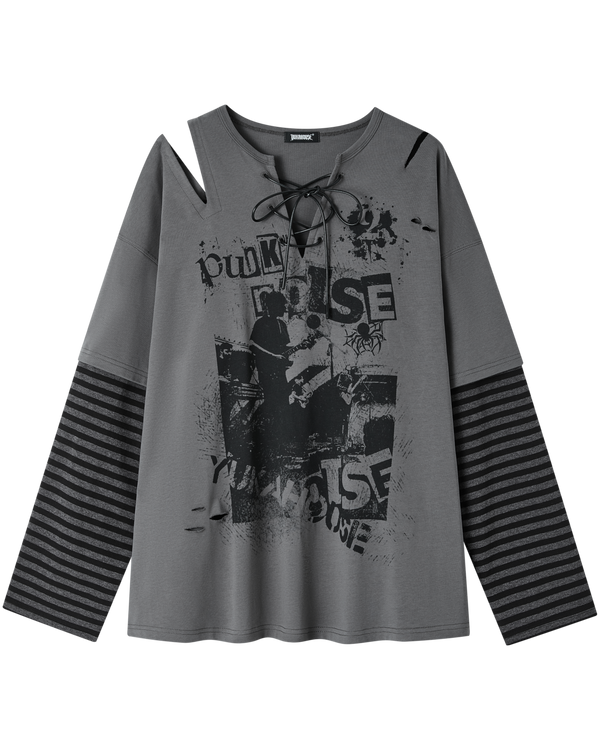 レトロダークボーダールーズトップス