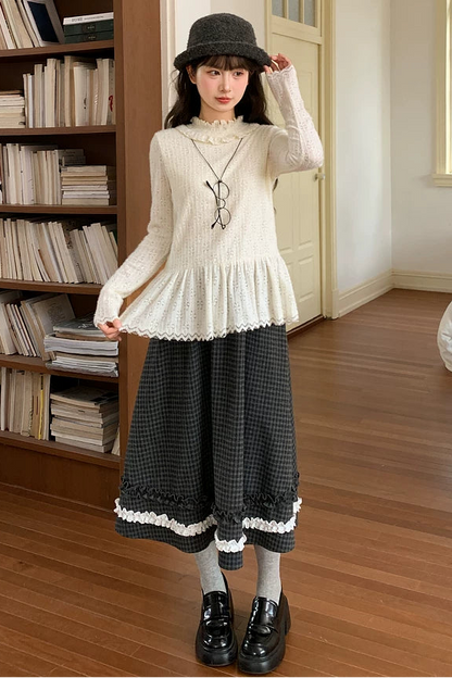 レースチェックAラインスカート
