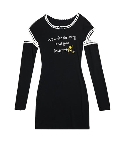 Letter logo casual tight dress