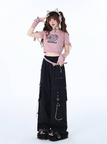 [2.10 limited time 95% off] bionic chip original sweet cool subculture niche design hot girl knitted short top