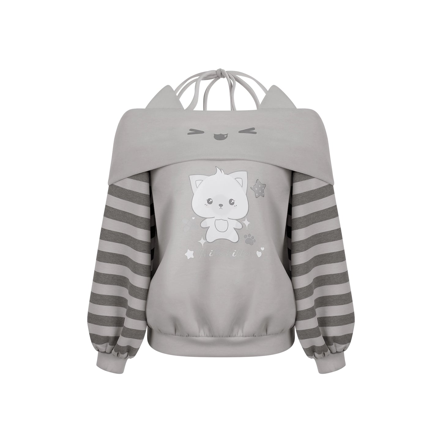 ストライプワンラインショルダーホルターネックトップス+スカート