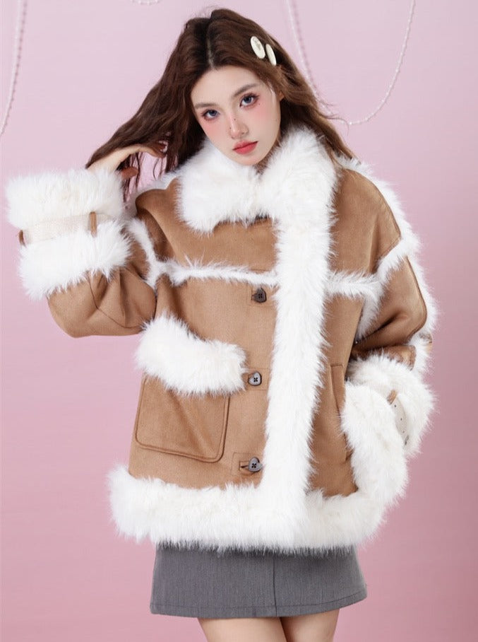 Volume Sweet Fur Velvet Snow Coat