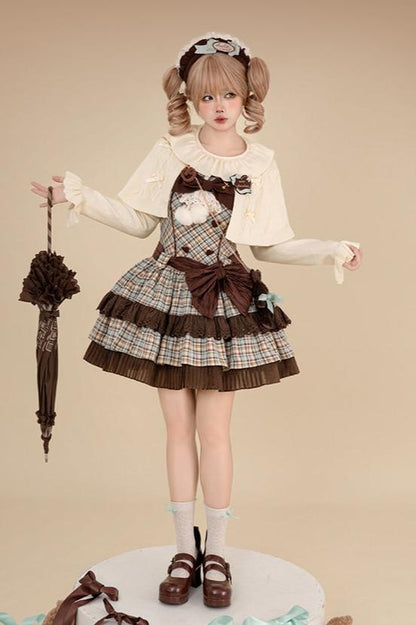 [September 16 Reservation Deadline] Afternoon Tea Sweet Chocolate Check Dress Suit