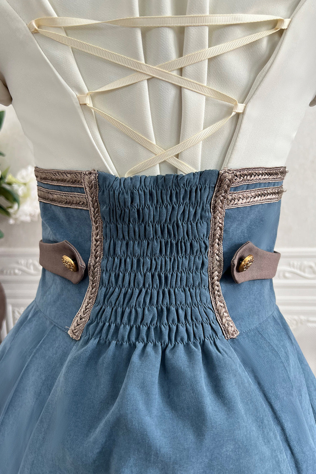 【予約商品】英国風カレッジシャツ+スカート+ベルト