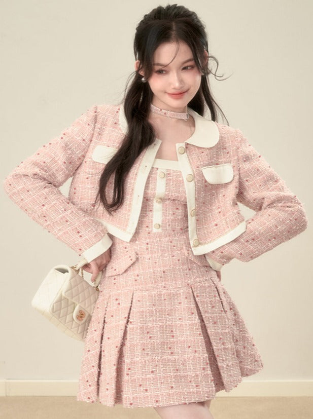 Sweet Tweed Dress + Doll Collar Tweed Jacket