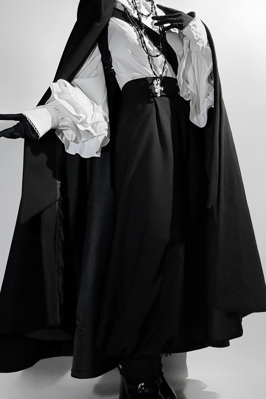 Elegant Oversized Cape Shirt and Trousers Set-Up