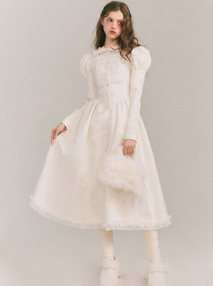 Puff Sleeve Lacre Lace Dress