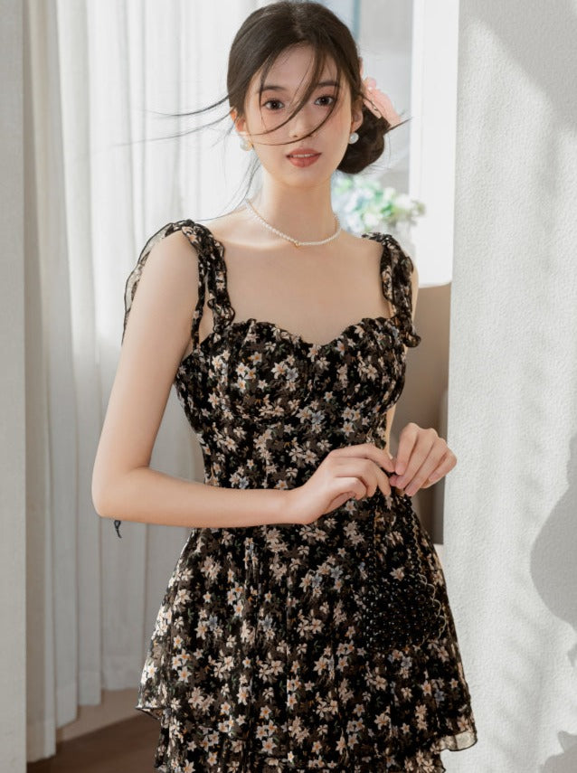 Flower Camisole Short Dress