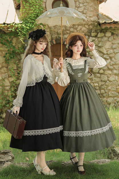 Twin Floral Basket Embroidered JSK Set-Up