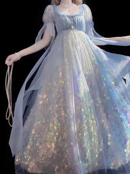 Mermaid Shining Blue Dress