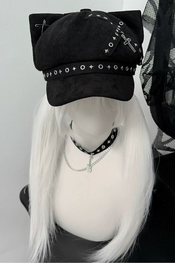 スタッズパンク猫耳ハット