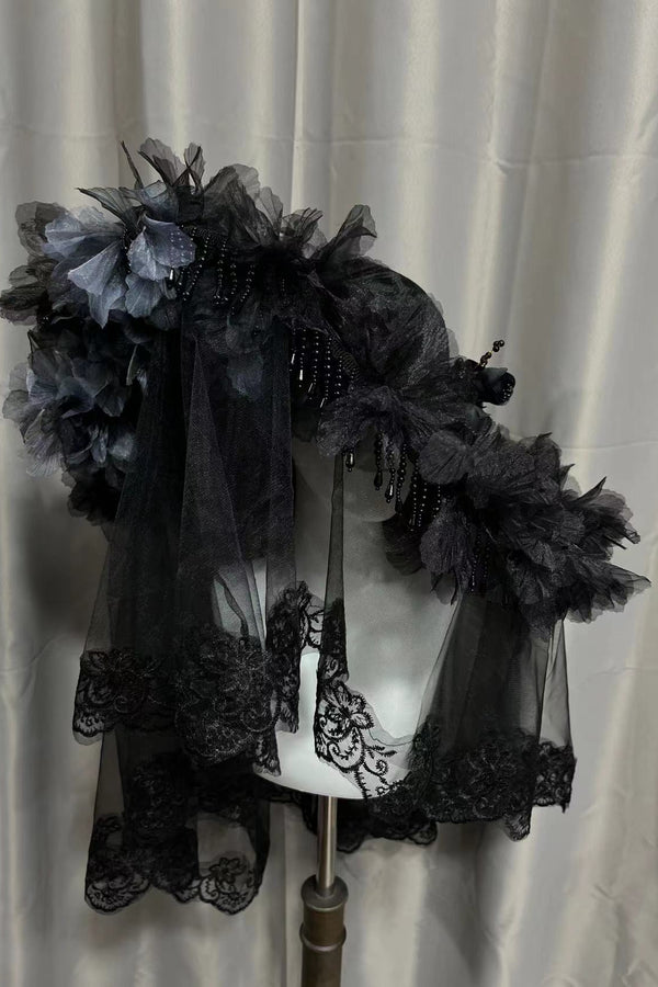 Dark Flower Lolita Gothic Hat