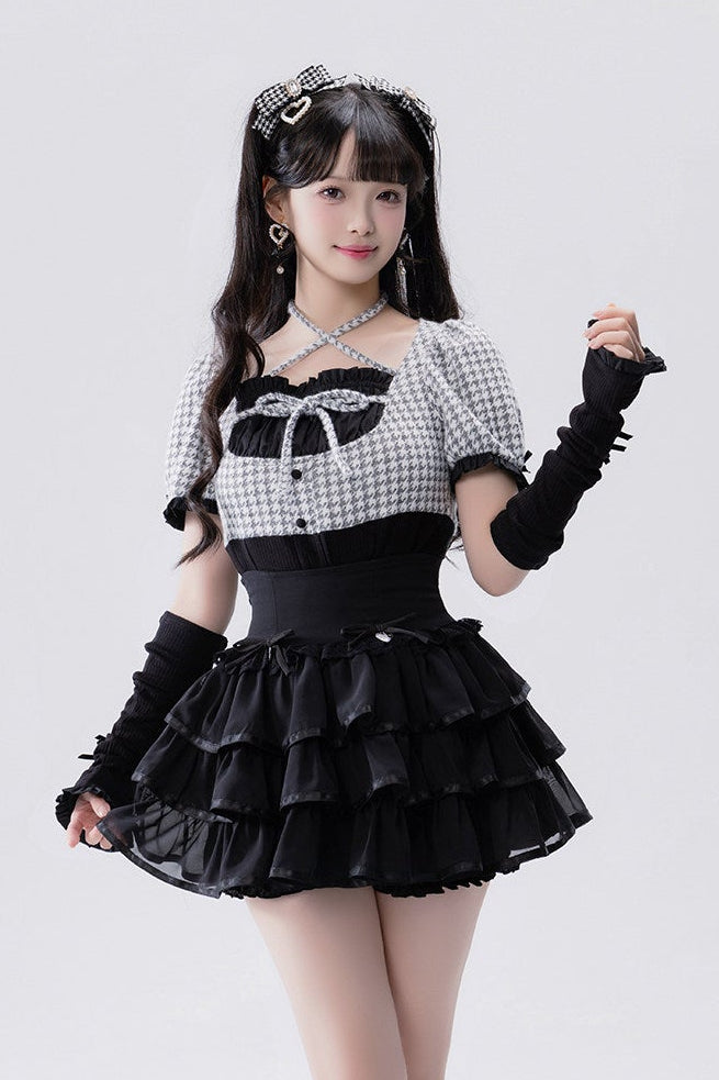 Conjunto idol con volante de estilo muñeca