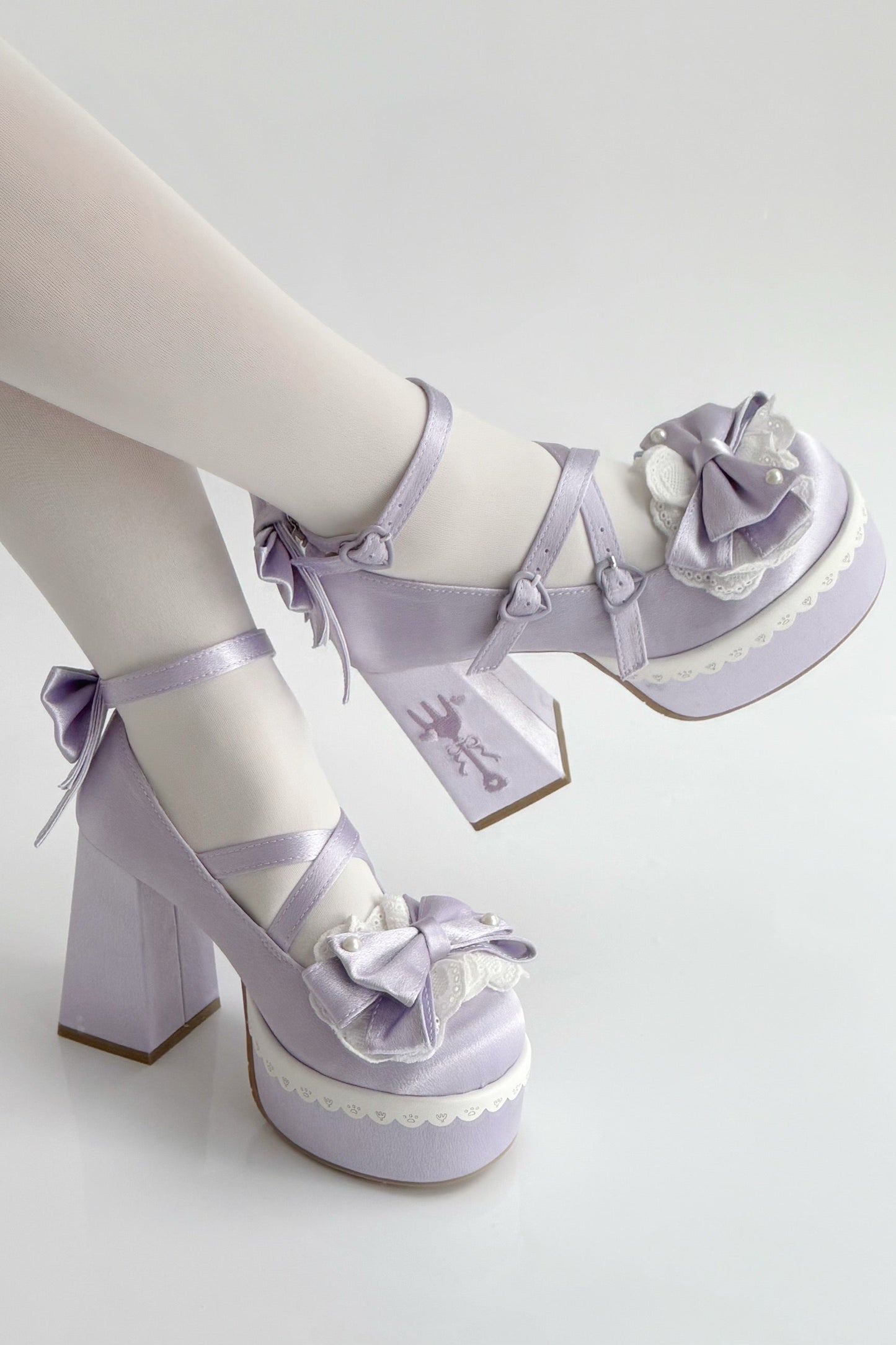 スイートフリルリボンロリータシューズ