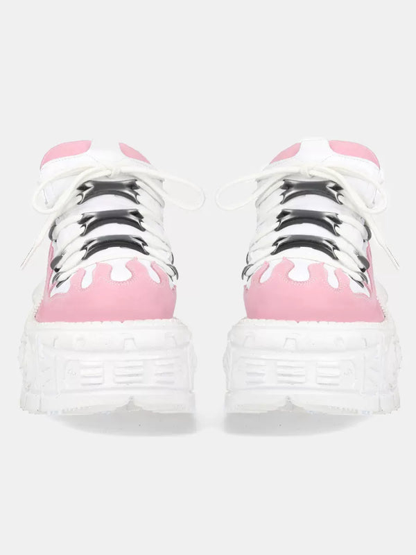 Street metal punk contrast color platform sneaker