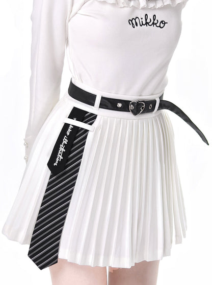 Pleated Design Nectai Tieen Broy Dry Belt Skirt Curotto