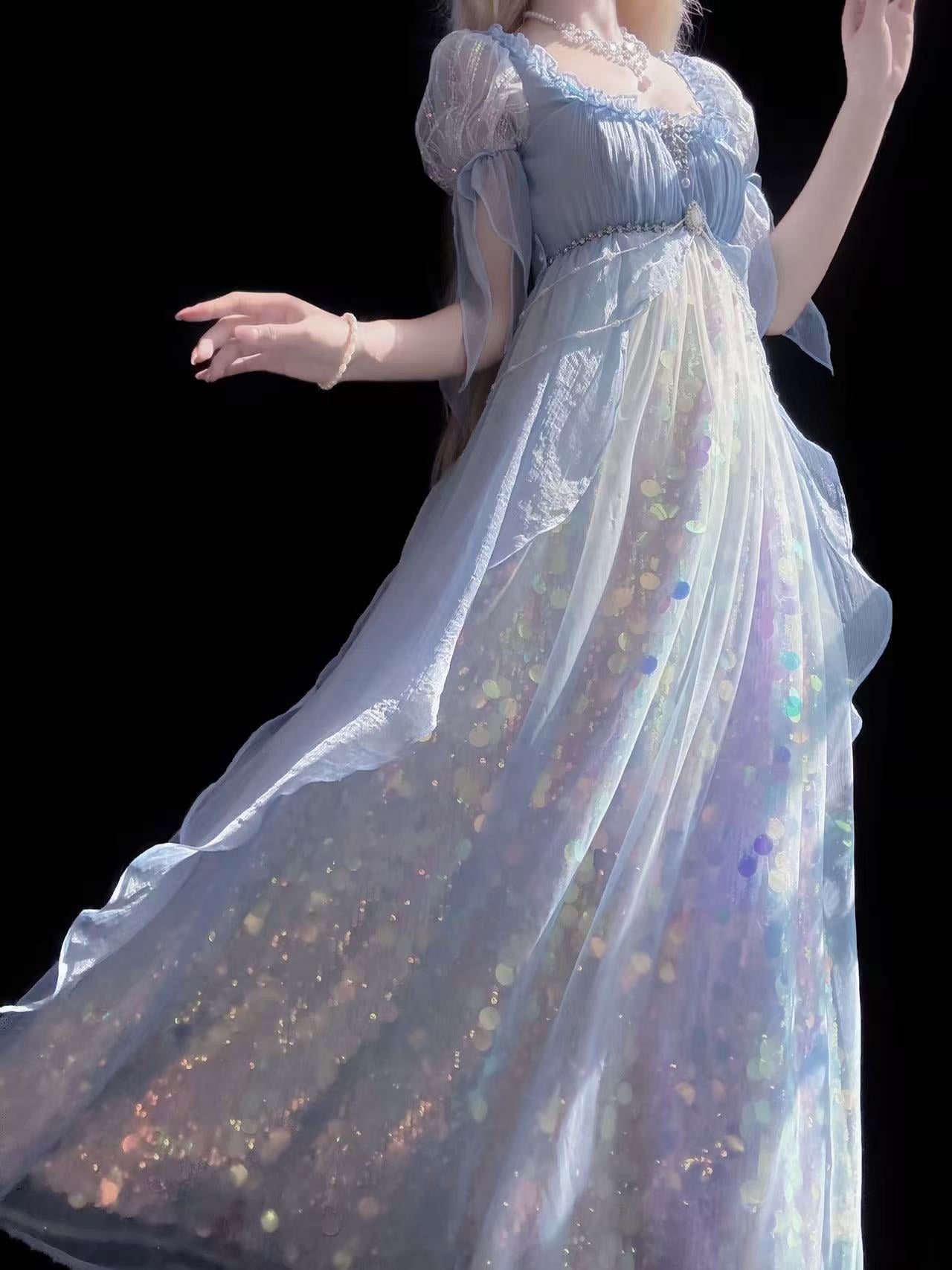 Mermaid Shining Blue Dress