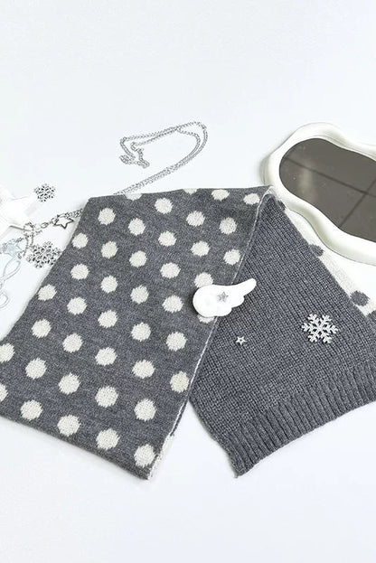 Dotted Retro Knit Scarf