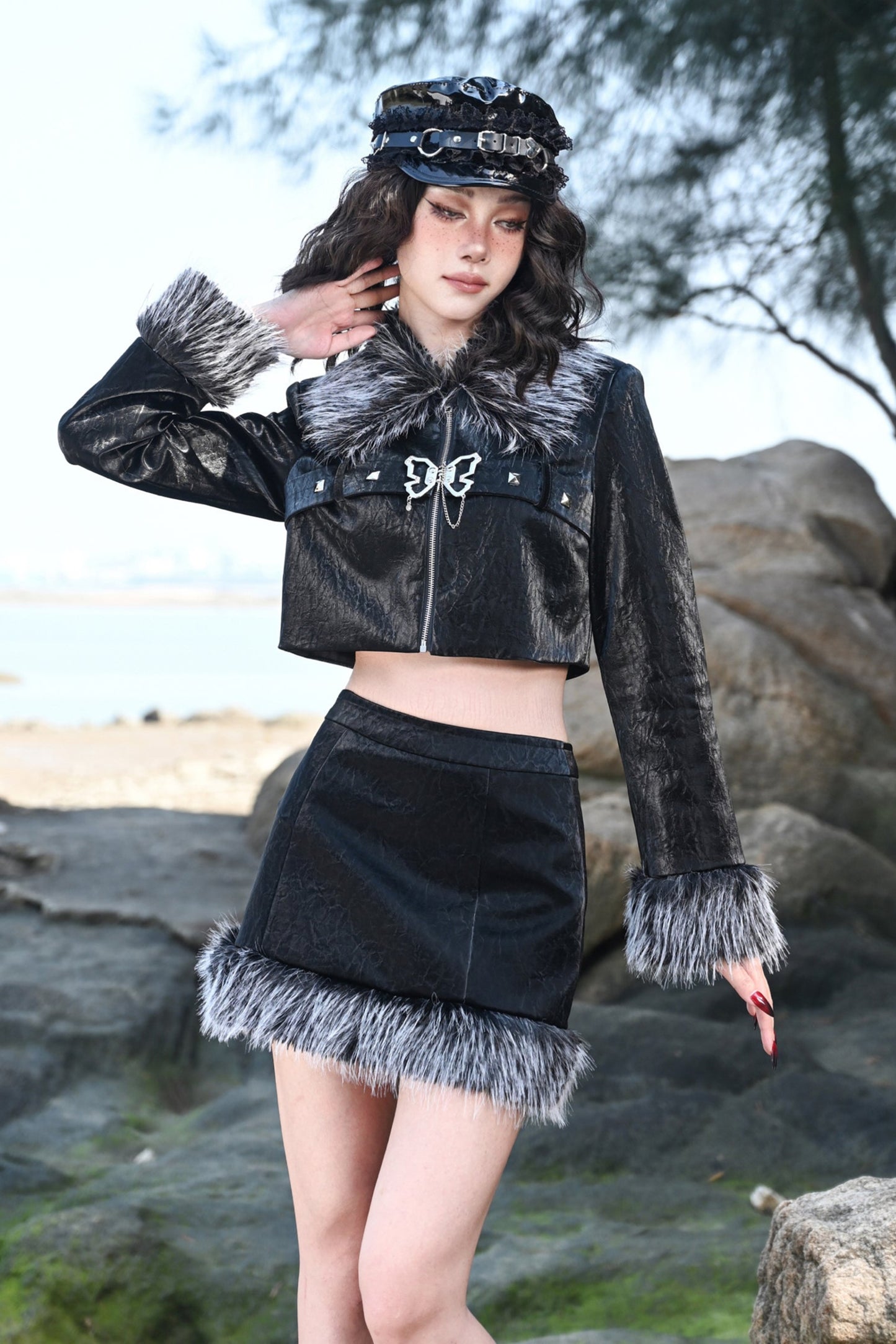 Butterfly Fur Short Jacket