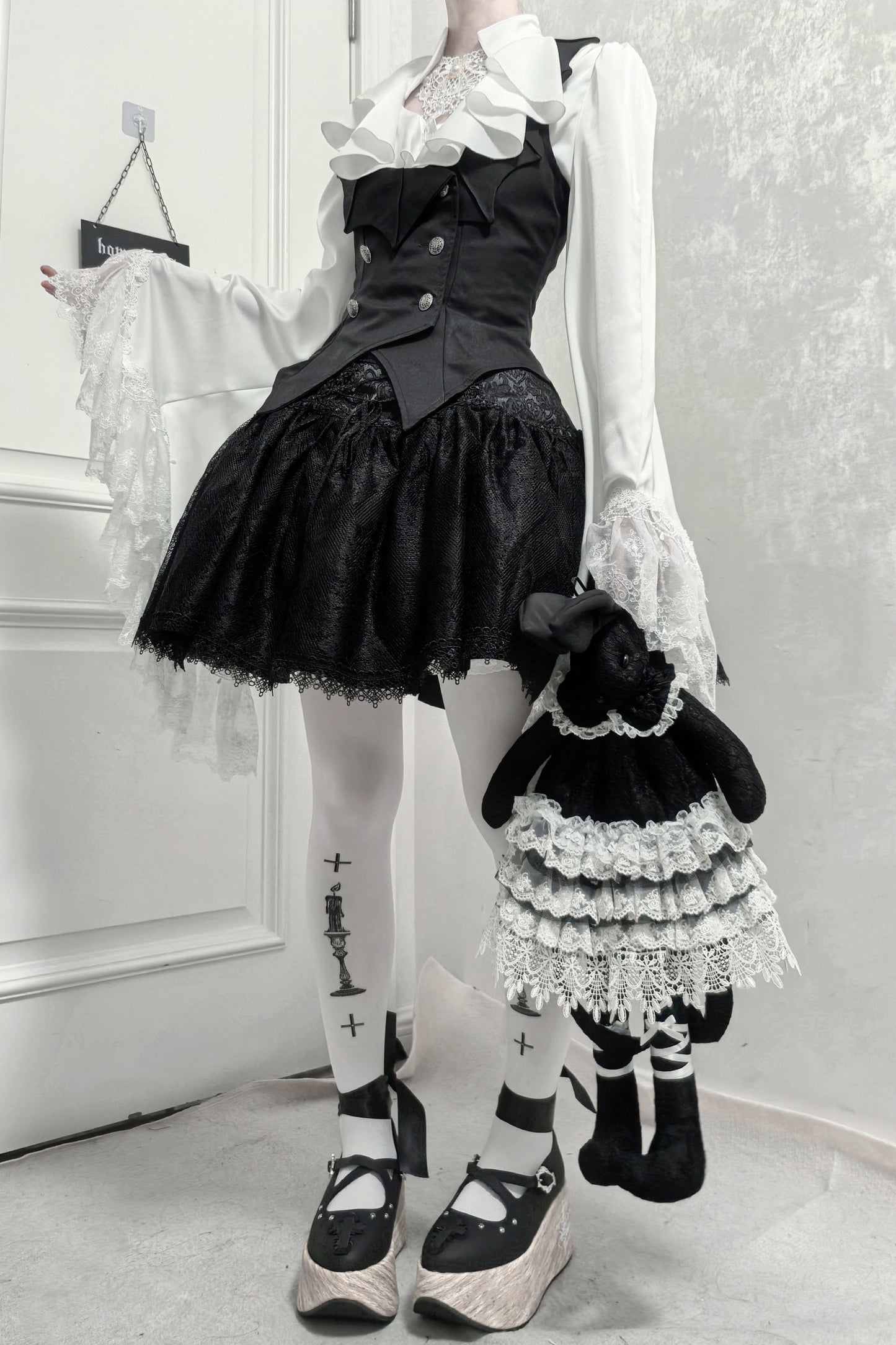 【12月20日予約締切】バタフライシャドースタンドカラーゴシックエレガントプリンスシャツ