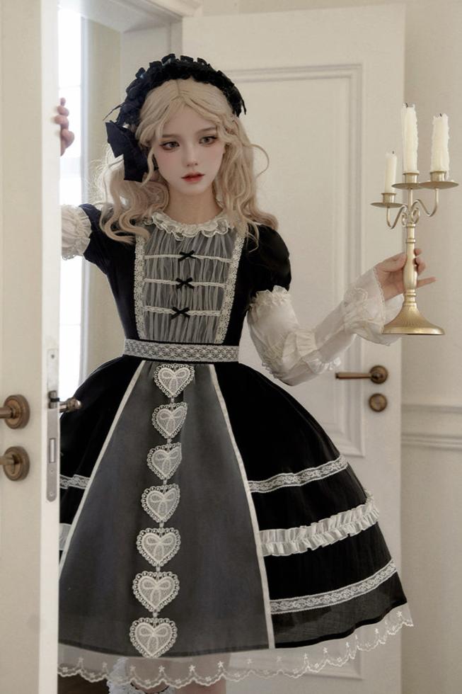 Sweet Doll Frill Ribbon Lolita Dress + Mini Ribbon Sleeves