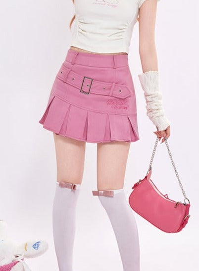 Cherry Jam Belt Design Mini Skirt