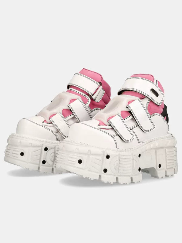 Street punk high-top platform sneakers