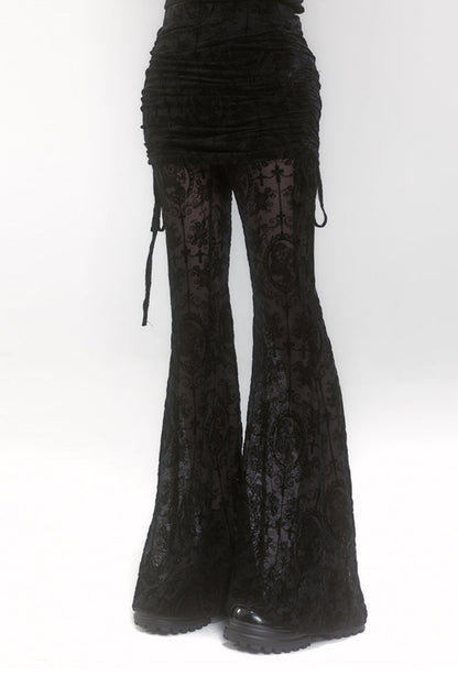 Lace Design Mode Flare Pants