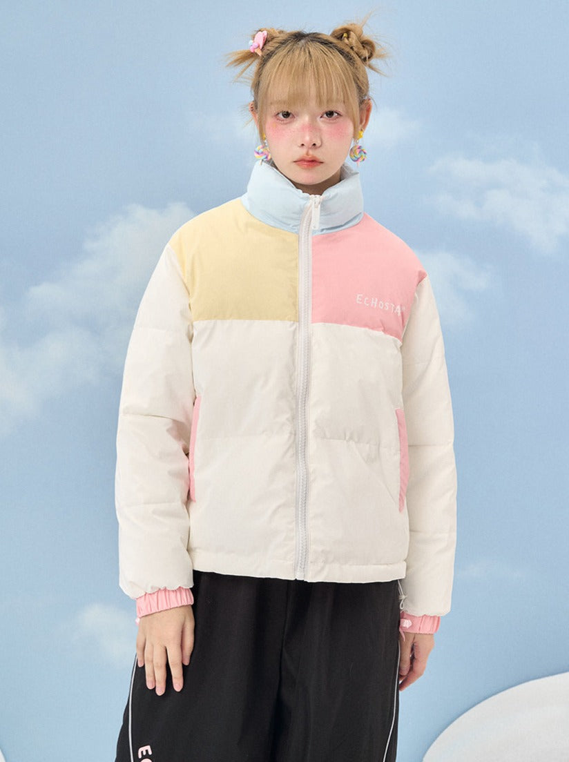 Doudoune neige pastel a col macaron Belchic