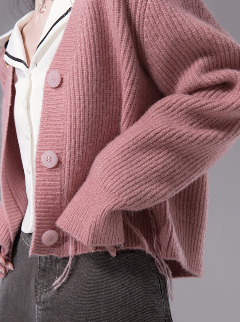 Very pastel-colored wool cardigan