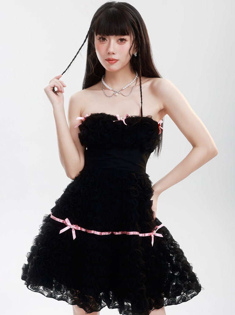 Dark Rose Ribbon Dress