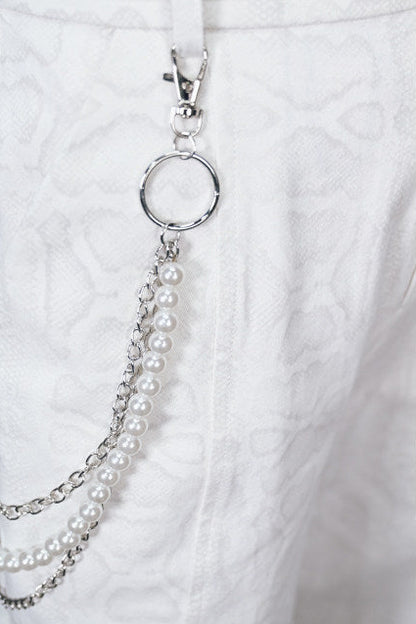 Snake Pattern Vintage Wide-Leg Pants (with Chain)