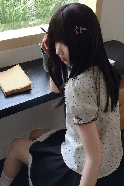 ポルカドットドールトップス+スカート