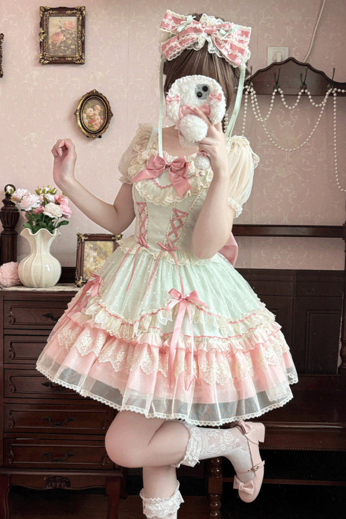 Vestido Lolita con lazo dulce de la casa de caramelos