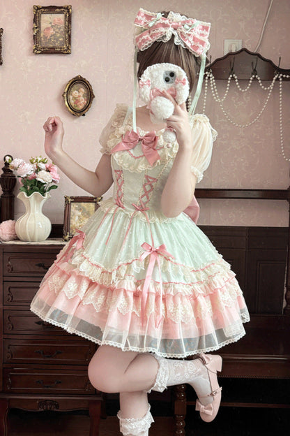 Vestido Lolita con lazo dulce de la casa de caramelos