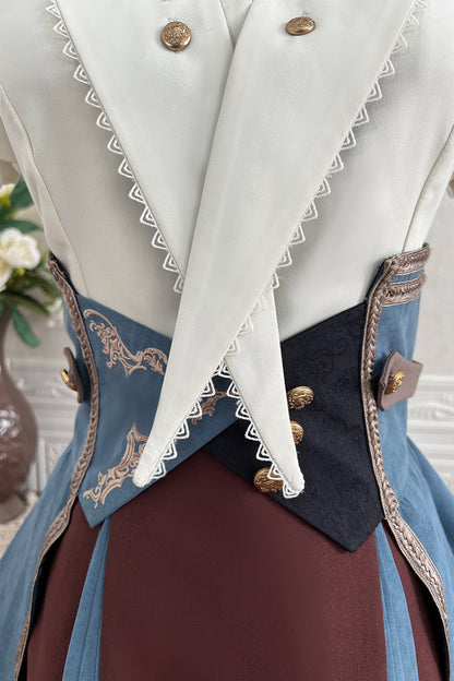 【予約商品】英国風カレッジシャツ+スカート+ベルト