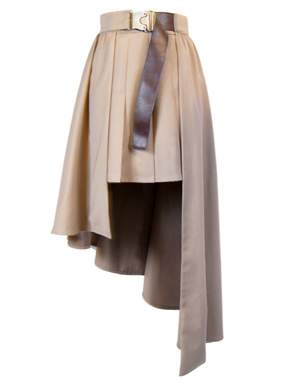 Steampunk Explorer Short Pleated Double Irregular Skirt