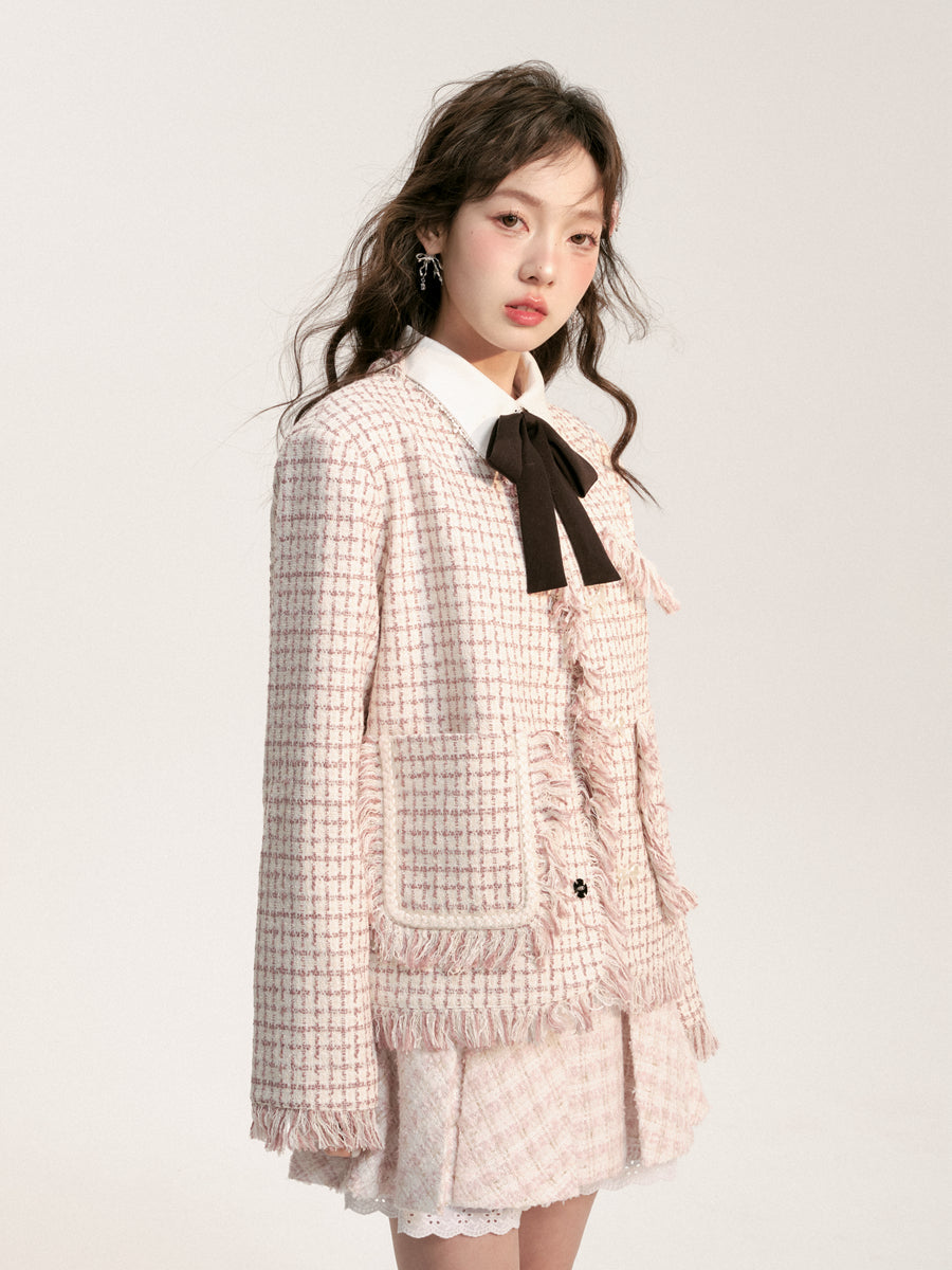 Mole Fragrance Tweed Fringe Jacket