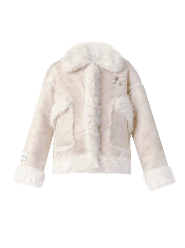 ボリュームファーポケットジュエルコート