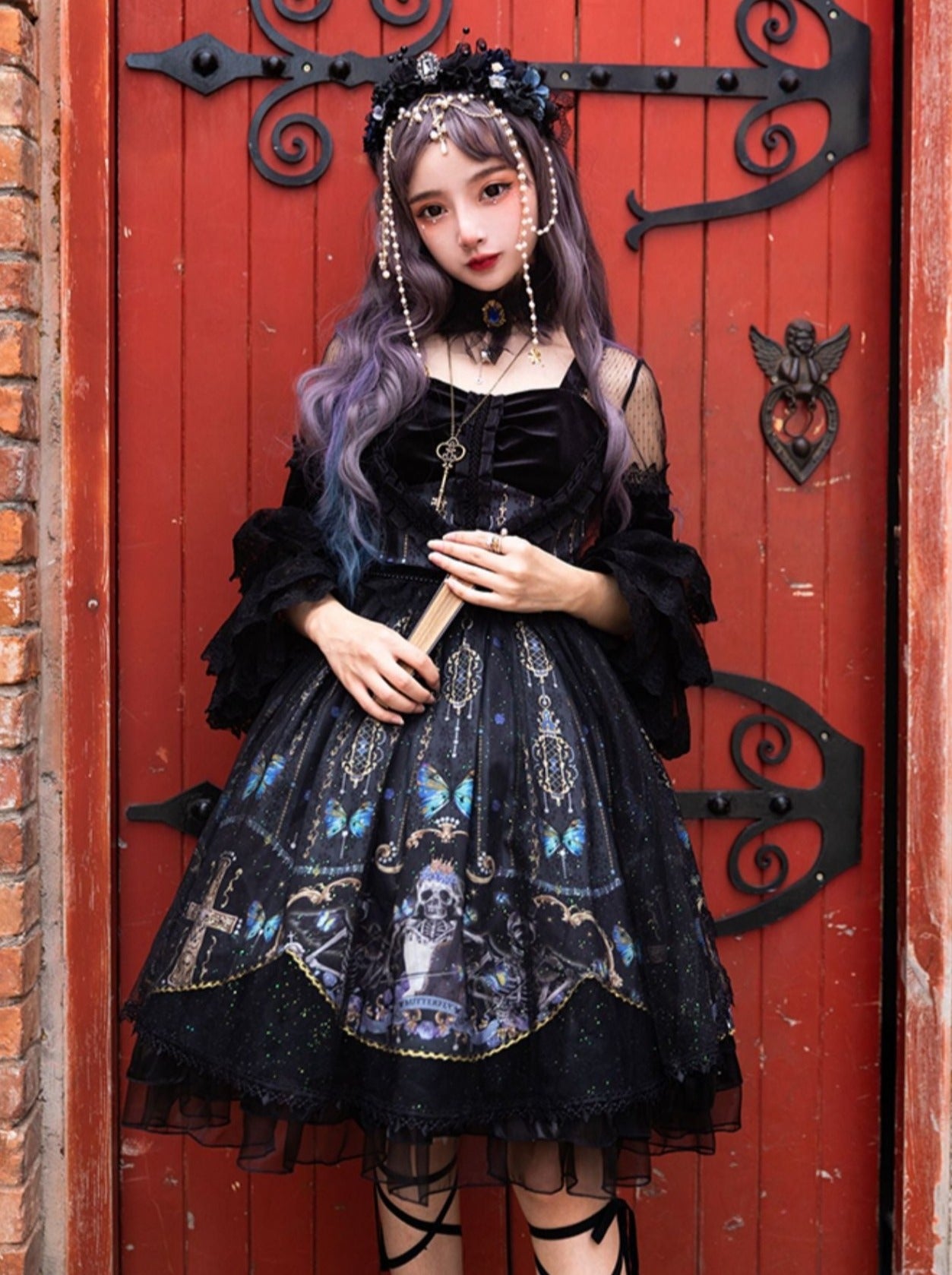 [Produit réservé] Jupe Love Lolita Original Underworld Dark Gothic Retro Lolita