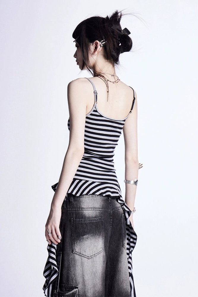 レトロタッセルスボーダーキャミソール