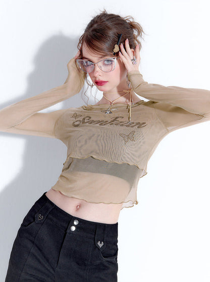 American Retro Sheer Short Tops