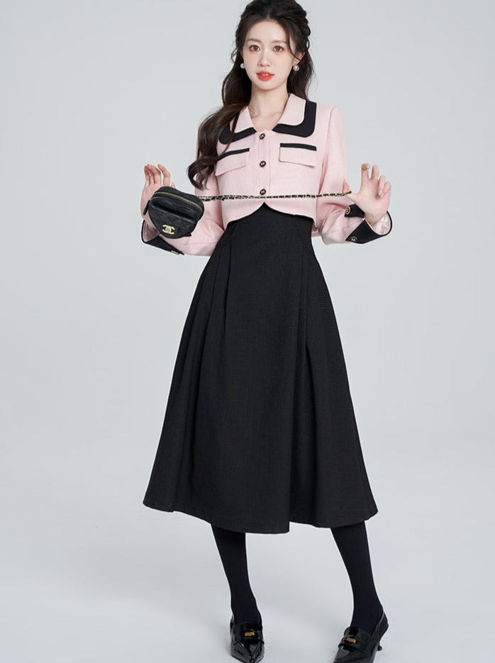 Pink French Chic Short Jacket + Suspender Dress