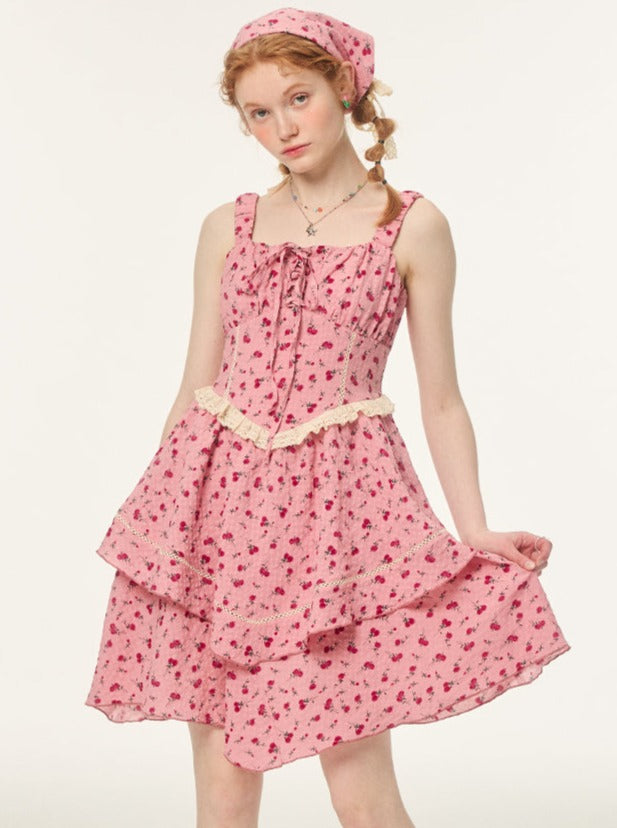 Little Flower Dress x Retro Check Dress x Pink Flower Dress