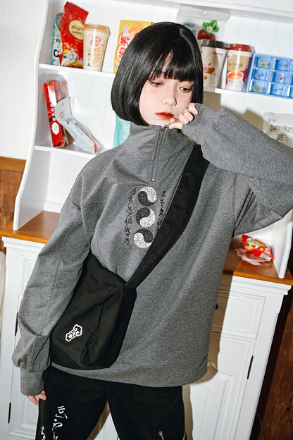 Mode design high neck sweatshirt