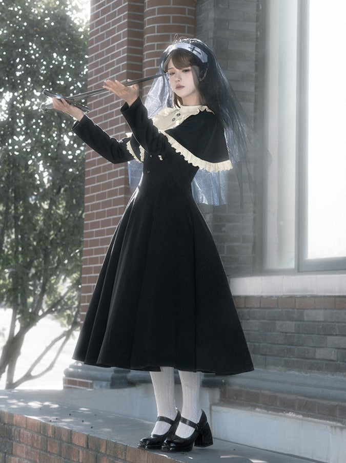 Faux Two Piece Gothic Lolita Dress